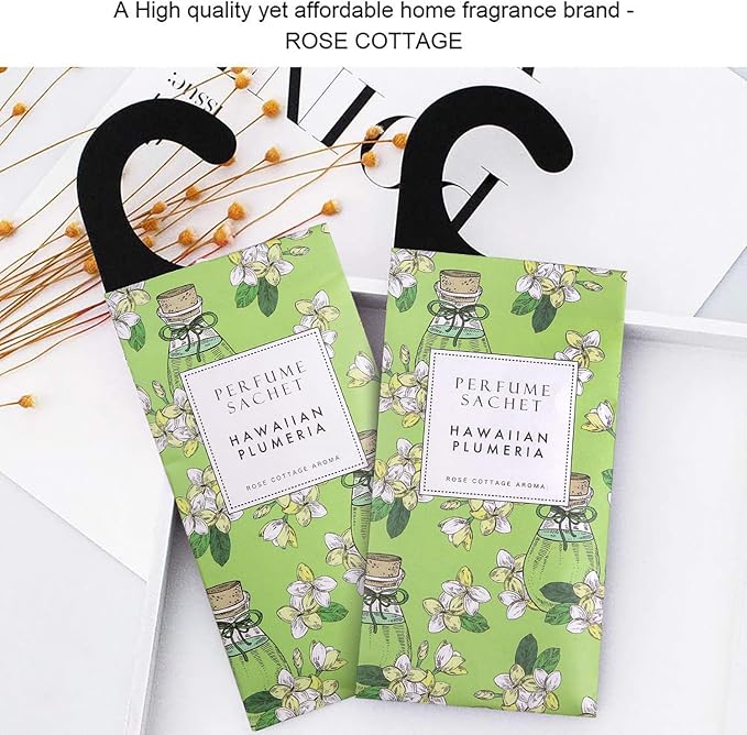 ROSE COTTAGE Large 12 Packs Hawaiian Plumeria Hanging Closet Air Freshener Scented Sachets Long Lasting Smell Goods - Image 7