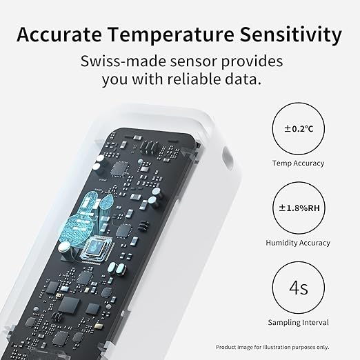 SwitchBot Wi-Fi Humidity Sensor 4 Pack with Hub 2 (Matter Enabled), IP65 Indoor Outdoor Thermometer Wireless, Humidity/Temperature/Dewpoint/VPD Sensor with Smart Alerts, Compatible with Alexa - Image 3