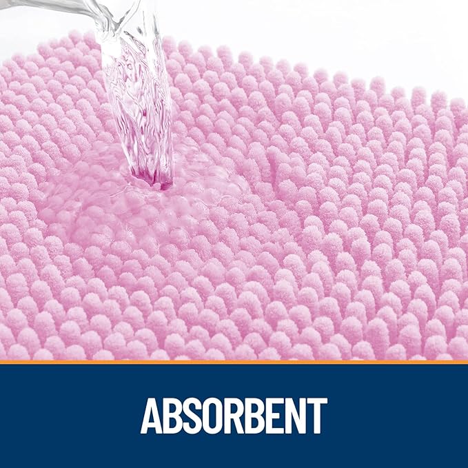 OLANLY Dog Door Mat for Muddy Paws 70x46, Absorbs Moisture and Dirt, Absorbent Non-Slip Washable Doormat, Quick Dry Chenille Mud Mat for Dogs, Entry Indoor Entryway Carpet for Inside Floor, Pink - Image 3