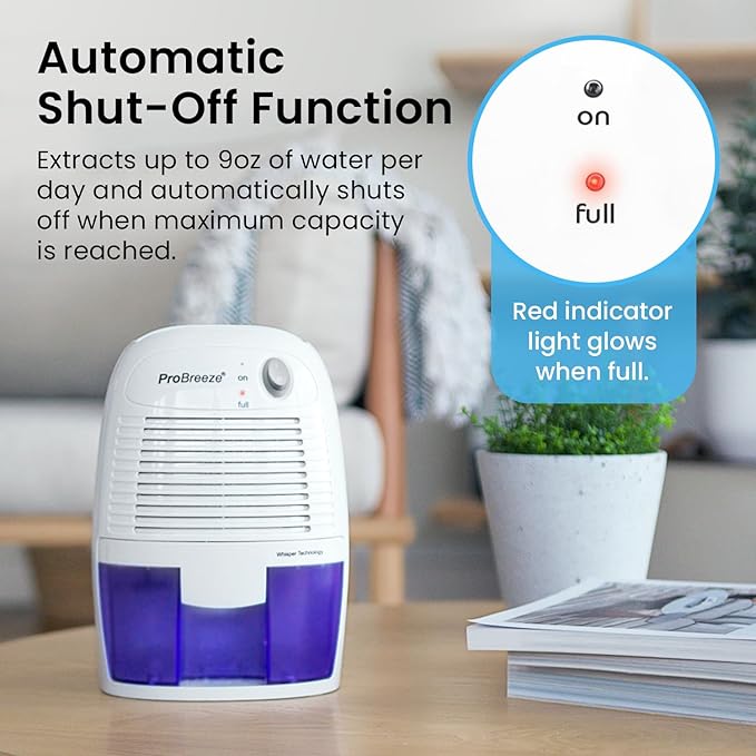 Pro Breeze Dehumidifiers for Home,215sqft Small Dehumidifiers for Room,16oz Tank Portable Closet Dehumidifier Removes Humidity Mini Small Dehumidifier for Bathroom Dehumidifier for Bedroom RV Basement - Image 4