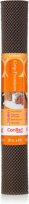 Con-Tact Brand Grip Premium Shelf Liner, Thick and Non-Adhesive Drawer Liner, Multi-Purpose and Easy to Use, 20" x 4', Chocolate, Pack of 1 by Kittrich+%28Home%29
