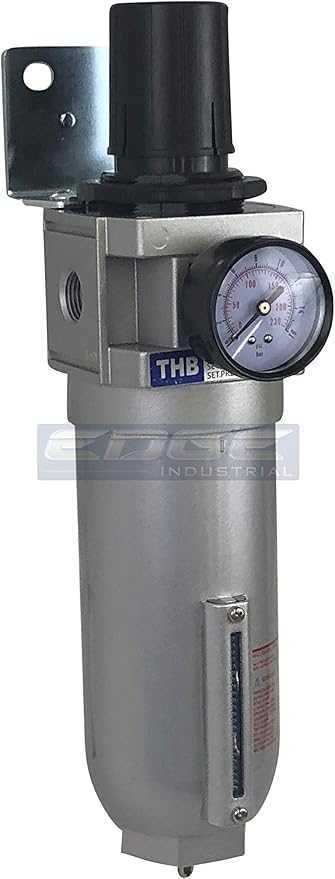 3/4" NPT HIGH FLOW AIR PRESSURE REGULATOR & PARTICULATE FILTER WATER TRAP COMBO FOR COMPRESSED AIR COMPRESSORS - Image 2