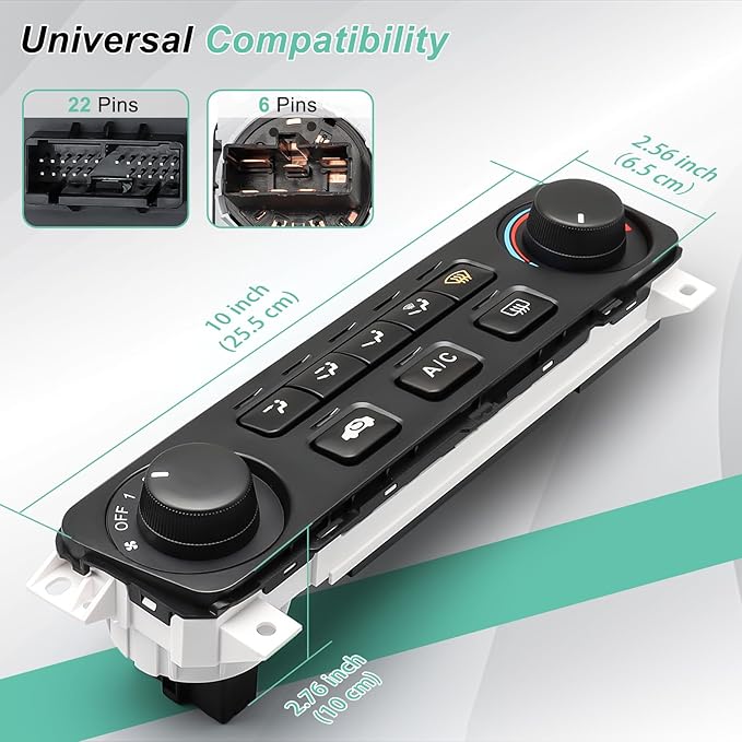 79600-S84-A21ZA A/C Control Panel Compatible with 2001-2002 Honda Accord 2.3L L4/3.0L V6 AC Climate Control Module, 79600S84A21ZA HVAC Control Panel Original Air Conditioning Control - Image 2
