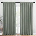 NICETOWN 2 Panels Blackout Curtains, Rod Pocket Thermal Insulated Drapess for Bedroom, Privacy Protection Easy-Care Heavy Duty Curtains for Living Room/Dining Room, W70 x L95 inches, Greyish Green by NICETOWN
