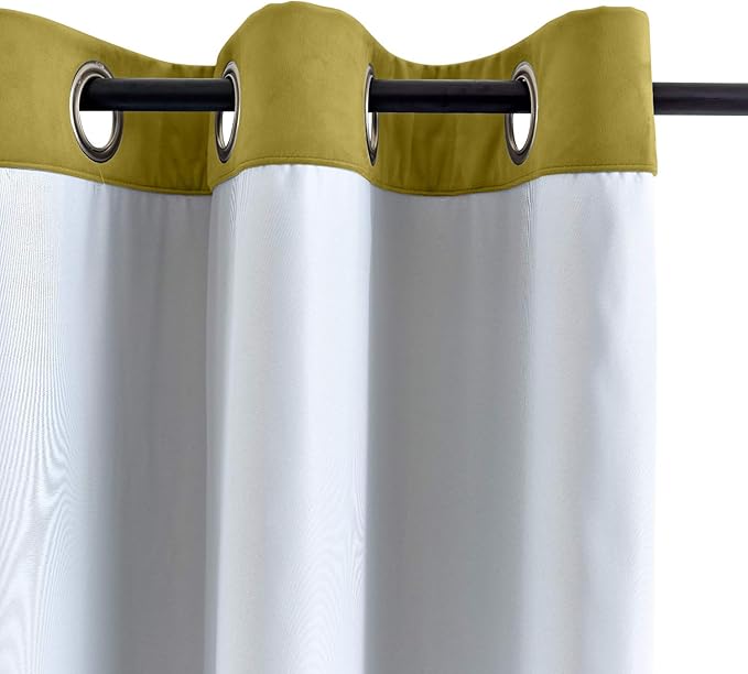 ChadMade Blackout Lined Premium Velvet Curtain Fawn 50Wx120L Inch (1 Panel), Eyelet Grommet for Livingroom Bedroom Theater Studio, Leon Collection - Image 3