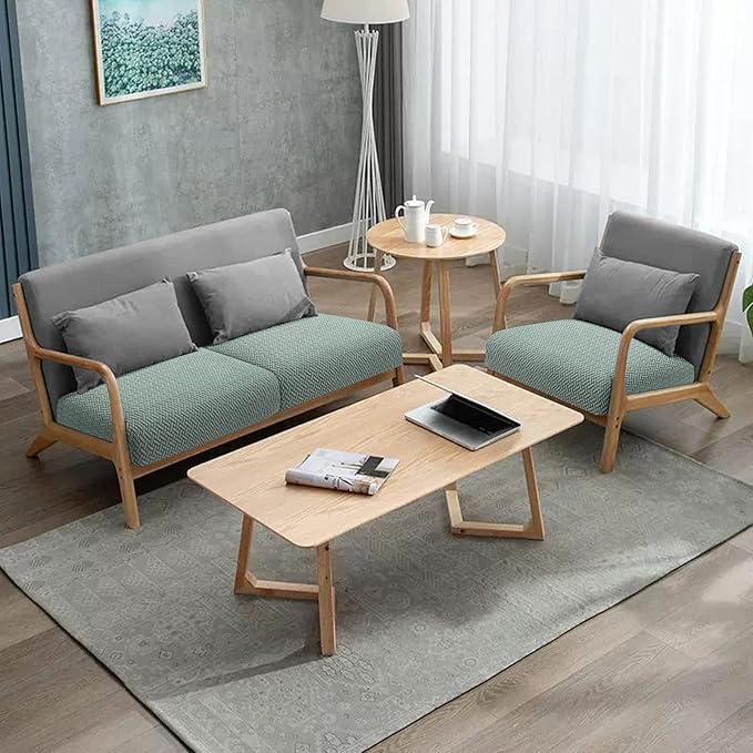 Fuloon Waterproof Couch Cushion Covers, Stretch Sofa Seat Cushion Slipcovers Solid Washable Furniture Protector Suitable for Armchair Loveseat Sofa (Sage Green, 3 Pieces) - Image 2