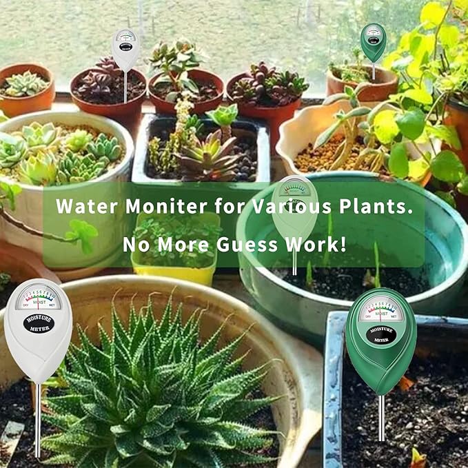 Soil Moisture Meter, 2 Pack Soil Moisture Monitor for House Plants, Soil Hygrometer Moisture Sensor for Indoor & Outdoor, Garden, Farm, Lawn Plant Care, No Battery Needed(Green + White) - Image 7
