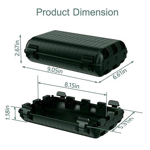 Outdoor Waterproof Electrical Box, 2 Pack Large Extension Cord Cover Protector Plug Connection Cable Safety Box IP54 Water-Resistant for Power Strip, Holiday Light and Decorations, Green - Image 4