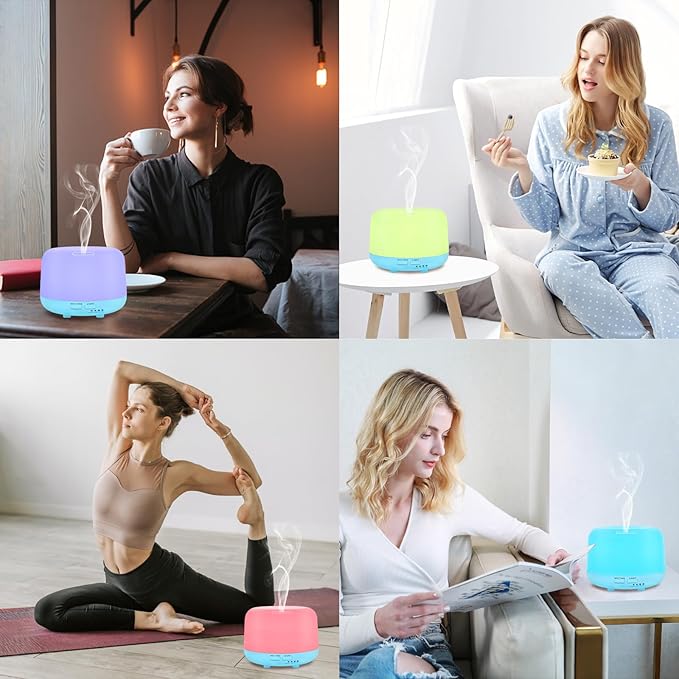 300ML Essential Oil Diffuser with Remote Control, 7 LED Color Changing Light, 8 Hour Cool Mist Fragrance Air Humidifier - Image 8