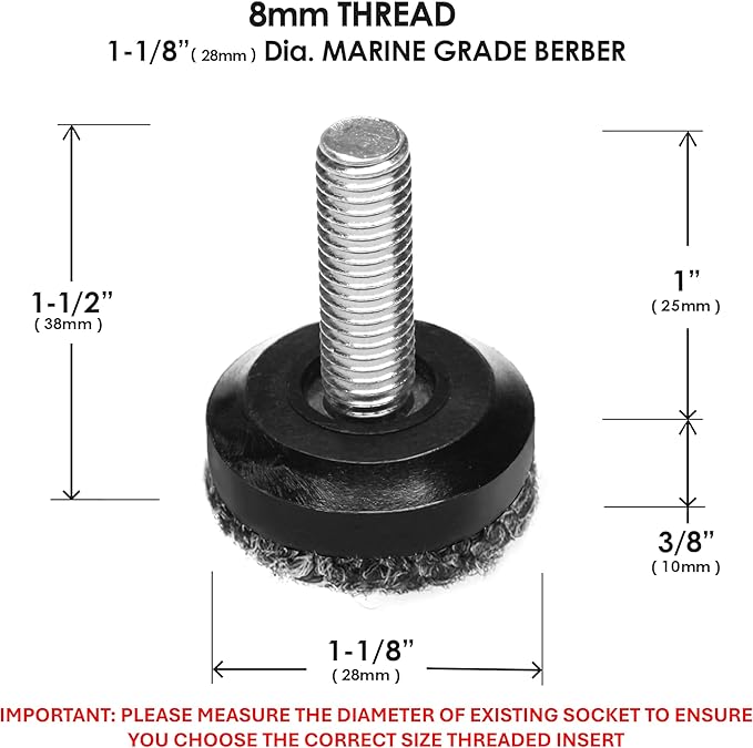 Slipstick Gorilla Outdoor Adjustable Furniture Levelers (8 Pack) Weatherproof Screw in Leg Glides for Chairs, Tables, and Outdoor Furniture Feet, 1-1/8 Inch Berber Glide, M8 Thread - Image 4