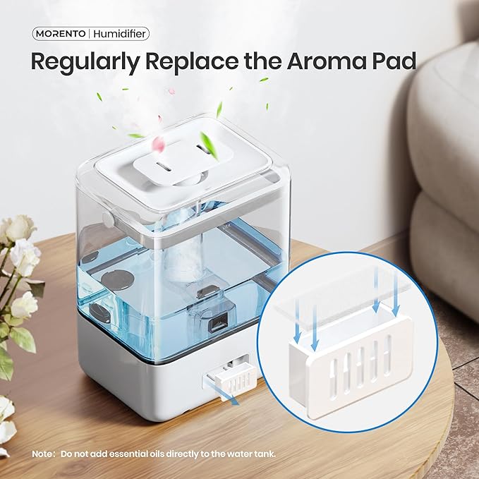 MORENTO Humidifier Replacement Water Filters 10 Pack & Aroma Pads 10 Pack for MR6w Humidifier, Top Fill Humidifiers Filters to Improve Humidification Efficiency - Image 5