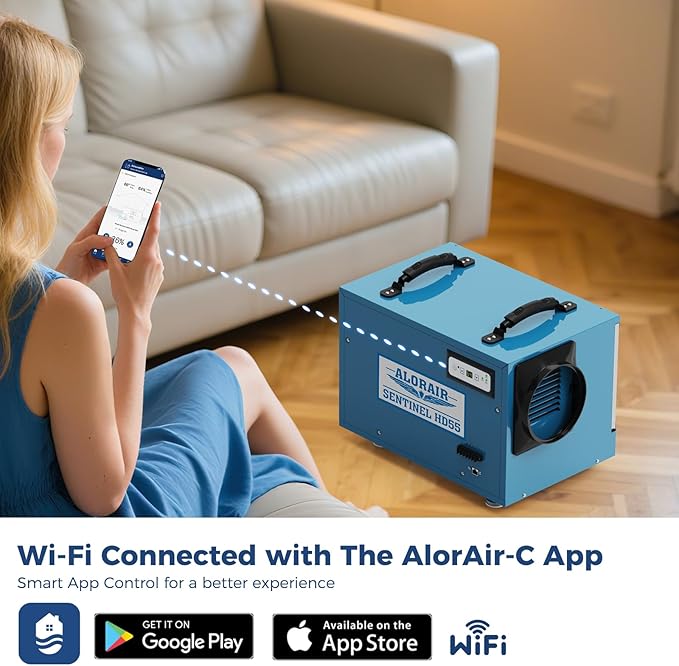 ALORAIR Wi-Fi Crawlspace Dehumidifier, 113 Pint with Drain Hose for Crawl Space, Basement, Commercial and Water Damage Restoration, Compact and Portable, Auto-Defrost - Image 3