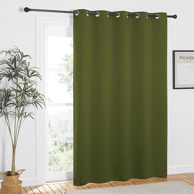 NICETOWN Olive Green Blackout Curtains 84 inch Length, Grommet Top Room Darkening Drapes for Bedroom Living Room, Light Blocking Window Covering for Privacy (W66 x L84 Inch, 1 Panel) - Image 8