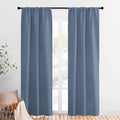 NICETOWN Blackout Curtains Window Draperies - Window Treatment Thermal Insulated Solid Room Darkening Drapes for Bedroom (Stone Blue, Set of 2 Panels, 34 by 84 inches Long) by NICETOWN