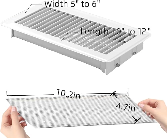 4 PCS White Magnetic Vent Covers- 4x10 Magnetic Air Vent Covers with Mesh Screen for Floor/Wall/Ceiling Registers-Easy to Install, Secure Fit, Durable Design-White - Image 2