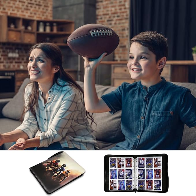 Football Card Binder, 2025 Sports Trading Card with Sleeves Holder Album, 900 Pockets Rugby Card Holder Sheets Display Storage Protectors for Collectors Boys and Girls Gift - Image 6