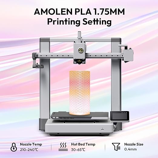 AMOLEN Transparent PLA Filament Bundle Multicolor, Translucent PLA 3D Printer Filament 1.75mm ±0.02mm, NO-Tangle & Low Warping, Dimensional Accuracy +/- 0.02 mm, Fits Most FDM 3D Printers, 200x4 Pack - Image 5