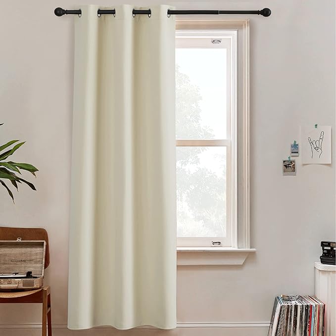 RYB HOME Blackout Curtains 108 inches Long Portable Privacy Curtains Screen Partitions for Patio Sliding Glass Door Office Parlor Cafe, W 60 x L 108 inches, Light Beige, 1 Panel by RYBHOME