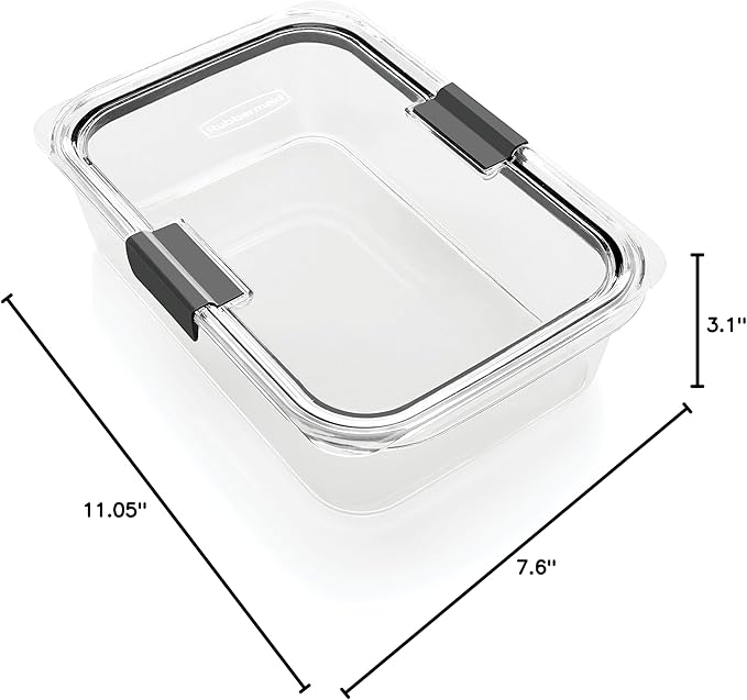 Rubbermaid Brilliance Large Food Storage Container, 9.6 Cup, BPA-Free, Leak-Proof, Clear - Image 9