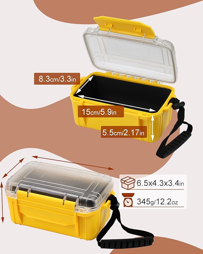 Small Waterproof Box Dry Box Waterproof Storge Container Small Watertight Dry Boxes for Kayaking Boat, 6.5" L x 4.3" W x 3.4" H - Image 2