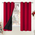 BGment Christmas 100% Blackout Curtains Thermal Insulated with Liner for Living Room Decoration - Grommet Double Layer Energy Saving Bedroom Curtain Drapes (42 x 63 Inches, Red, 2 Panels) by BGment
