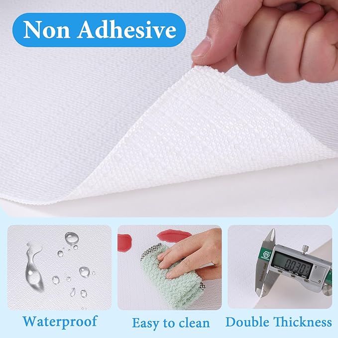 Shelf Liners for Kitchen Cabinets 17in x 20FT Non Adhesive Drawer Liner White Thickened Shelf Liner Paper Strong Non-Slip Easy to Clean for Tool Box Refrigerator with Knife and Tape Measure - Image 2