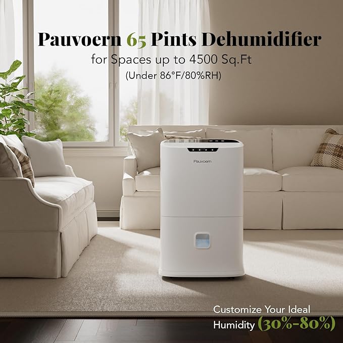 Energy Star 2024 Dehumidifier for Basement & Home, Up to 5500 Sq. Ft, 90 Pint Smart Wi-Fi Control, 1.45 Gal Tank with Drain Hose, 3 Modes, Auto Defrost, Timer & Child Lock - Image 3