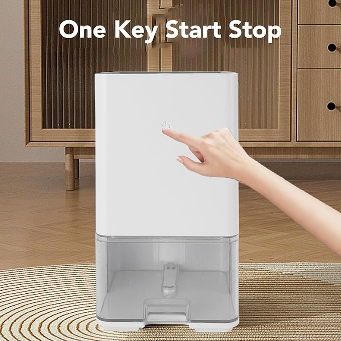 Dehumidifier for Home, 40W 1.2L Water Tank Precise Sensor Auto Stop Dehumidifier with Clothes Drying Function, Suitable for Bedroom(323sq. ft) Basement (US Plug) - Image 3