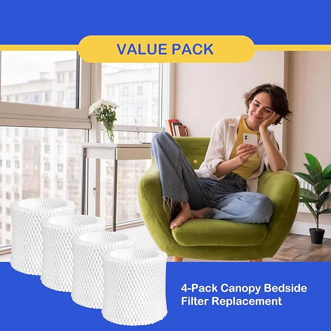 Humidifier Wicking Replacement Filter Compatible with Canopy Bedside and Nursery Humidifier, Wood Pulp & Paper Filter, 4 Pack - Image 5