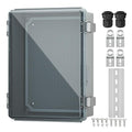 Joinfworld Lockable Outdoor Weatherproof Electrical Box for Electronics Outside 11.4x7.5x5.5 Weather Proof Electrical Box Plastic Nema 4 Enclosure Clear by Joinfworld