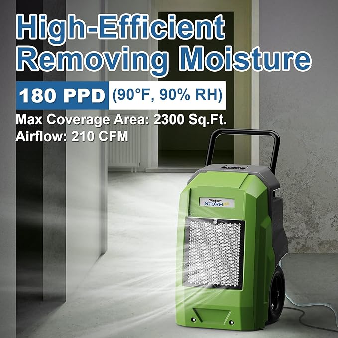 ALORAIR 180 Pints Commercial Dehumidifier with Pump Drain Hose, Smart Wi-Fi Dehumidifier for Large Basement, Industrial or Commercial Space, Smart Wi-Fi, 5 Years Limited Warranty - Image 3
