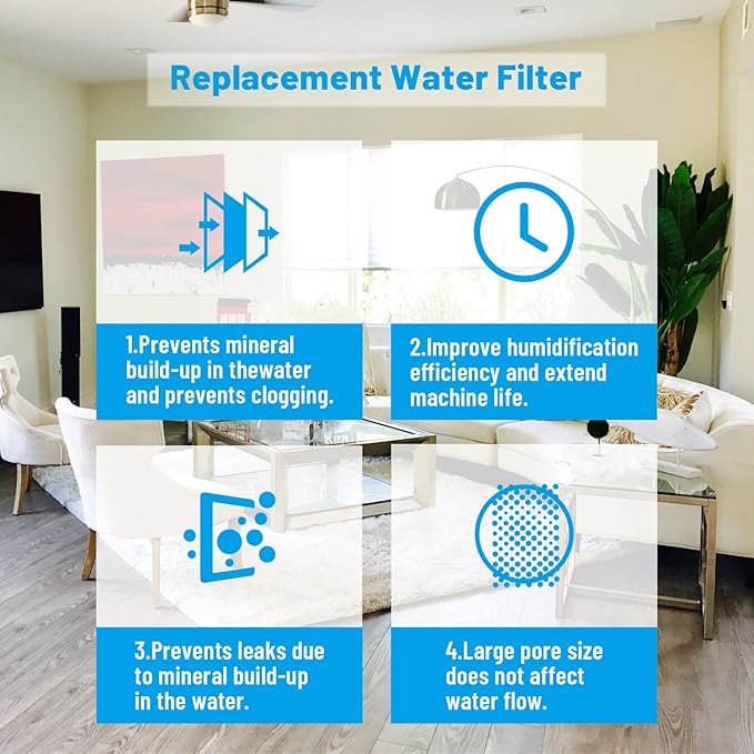 Humidifier Replacement Filters for Levoit Capture Fine Particles in Water Tank, Compatible with Dual150, Dual200S, Classic300(S), LV600S, 18 Pack, White - Image 5