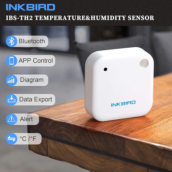 Inkbird Wireless Thermometer Humidity and Temperature Monitor, IBS-TH2 Freezer Thermometer Bluetooth Temperature Sensor Smart, with APP for Android and iOS (Temperature and Humidity Sensor) - Image 2