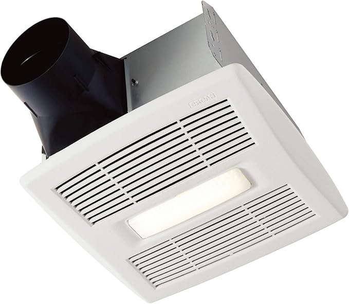 Broan-NuTone Bathroom Exhaust Fan with LED Light and Roomside Installation, ENERGY STAR Certified, 110 CFM, Very Quiet 1.0 Sones White, AE110L by Broan-NuTone