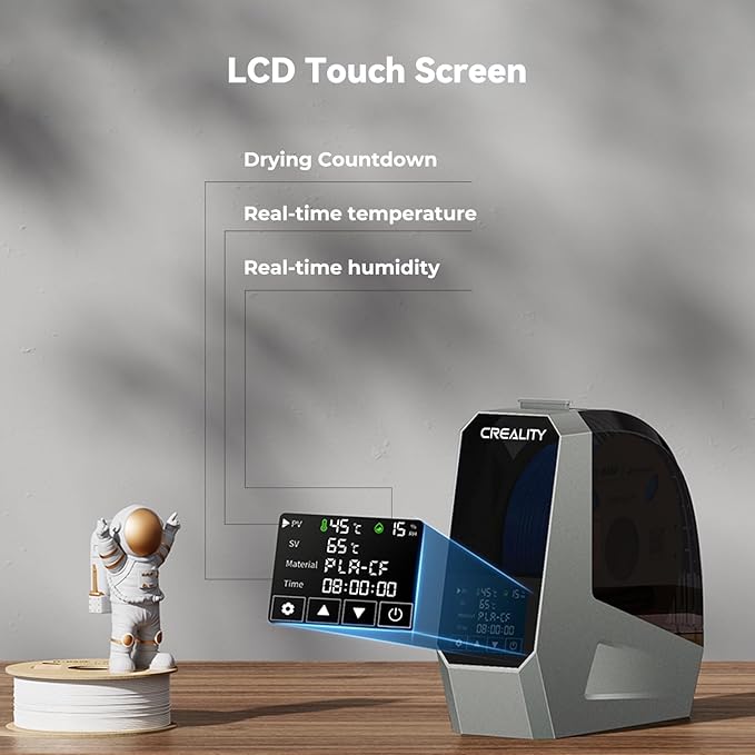 CREALITY Space Pi Filament Dryer – 360° Hot-Air Circulation, Fast Heating, 3.7'' LCD Touch Screen, One Key Set Filament Dehydrator & Storage Box for 1.75/2.85mm PLA, PETG, ABS, Nylon, PA, TPU - Image 6