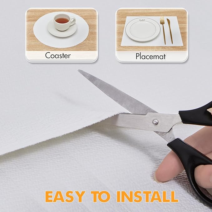 Viseeko Shelf and Drawer Liner for Kitchen Cabinet, Non-Adhesive Cabinet Liners for Shelves, Strong Grip Shelf Paper Non-Slip Waterproof Easy to Cut for Dresser Cupboard, White, 24 in x 20 ft - Image 7