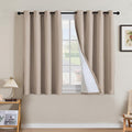 H.VERSAILTEX Linen Curtains 100% Blackout Curtains for Bedroom 45 inch Long Full Light Blocking Nature Linen Blended Window Curtains for Living Room Nickel Grommet (2 Panels, Heathered Sand) by HVERSAILTEX