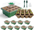 Seed Starter Tray Kit 10 Pack, Seed Starting Trays with Humidity Dome (120 Cells Total), Plant Germination Trays Complete Mini Greenhouse for Seed Growing & Seedlings by Unknown