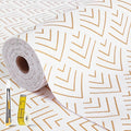 Shelf Liner for Kitchen Cabinets Non Adhesive Drawer Liner Non-Slip Thickened Shelf Liner Paper Strong Easy to Clean for Tool Box Refrigerator with Knife and Tape Measure, Gold Arrow, 23.6 x 236.2 in by Oneoftheworld