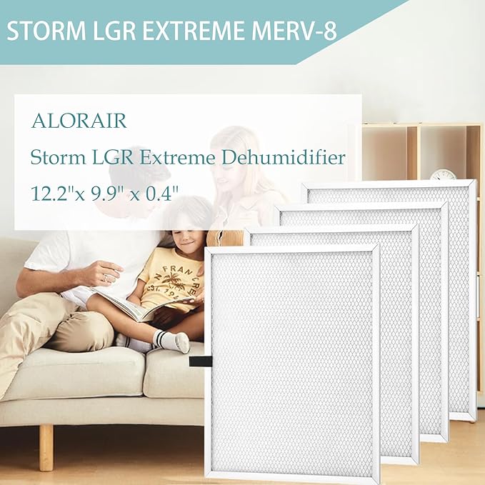 Storm LGR Extreme MERV-8 Filter for ALORAIR Commercial Dehumidifiers 12.2"x 9.9" x 0.4", Used for Whole Home, Basement - 4 Pack - Image 2