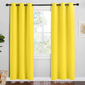 NICETOWN Bright Yellow Room Darkening Curtains for Kitchen, Set of 2, 42 inches Wide by 78 inches Long, Window Treatment Thermal Insulated Solid Grommet Room Darkening Curtains/Drapes for Bedroom by NICETOWN