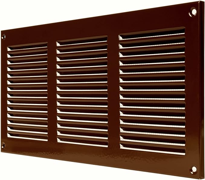 Vent Systems 12" x 6" Inch (Overall) Scratch Resistant Brown Metal Vent Cover - 3 Pack - Louvered Duct Grille with Built-in Mesh Screen - Wall or Ceiling HVAC Ventilation Register for Indoor & Outdoor - Image 7