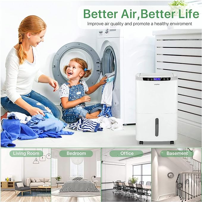 Waykar 2000 Sq. Ft. 2025 Energy Star Dehumidifier for Home and Basements, with Auto or Manual Drainage, 0.66 Gallon Water Tank Capacity - Image 6