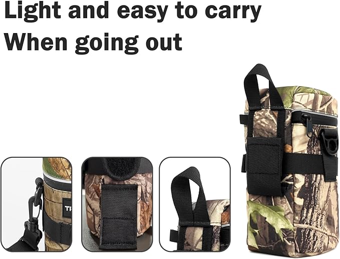 Camera Lens Case Lens Bag Compatible (4.13" x 7.28"(Nylon, Leaf)) - Image 5