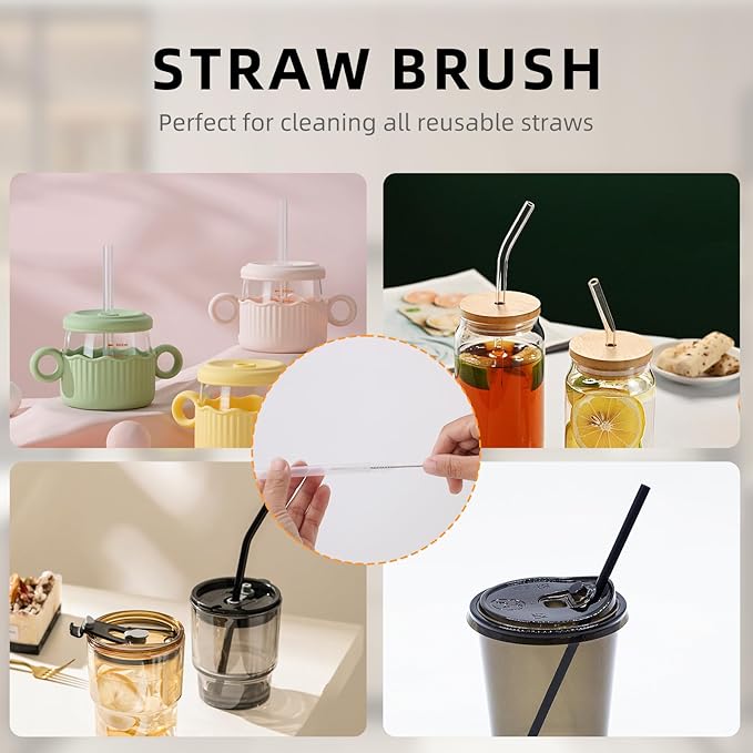 3 Pack Cleaner Brush Kit for Stanley, Bottle Cleaner Brush Set with Straw Brush Cleaner and Cup Lid Cleaning Brush for Stanley Cup, Tumbler Cups, Drinking Glass (Yellow) - Image 7