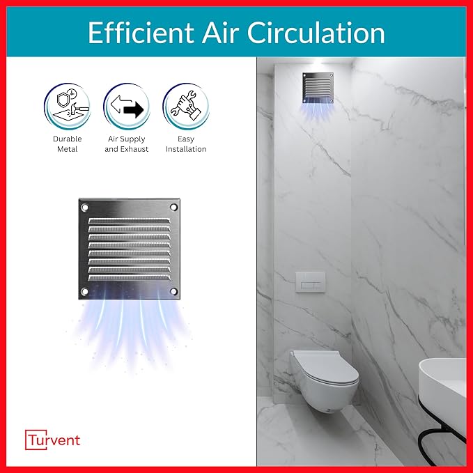 2x2 Vent Cover (Duct Opening) - HVAC Return Air Grille for Wall and Ceiling - Stainless Steel AC Vent Cover with Mesh - Rectangular Ventilation Register - Overall Size: 3.94" W x 3.94" H - Image 2