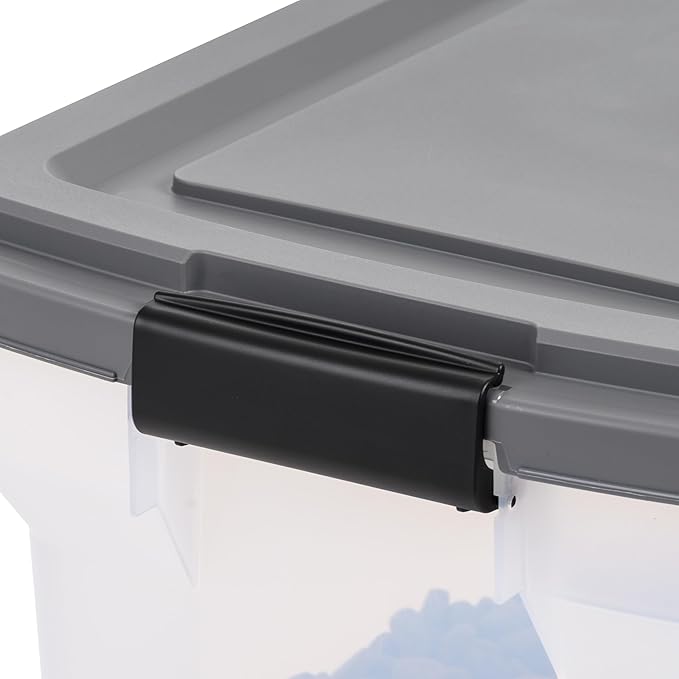 IRIS USA Dog Food Storage Container 40 lbs, Attachable Wheels, & Included Scoop, for Dog Cat Birds and other Pets, Food Storage Bin, Keep Fresh, Easy Mobility, BPA Free - Made in the USA, Dark Gray - Image 6