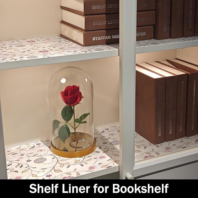 Floral Non-Slip Shelf Liner, 16IN x 10FT Non-Adhesive and Strong Non-Slip Floral Shelf Cabinet Drawer Liners for Kitchen, Waterproof Cupboard Liners,Easy to Clean - Image 7