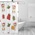 Christmas Corgi Dog White Shower Curtain Liner 72×72 inch for Bathroom Curtain Anti Mold Shower Curtain with Hooks Shower Accessories by Unknown