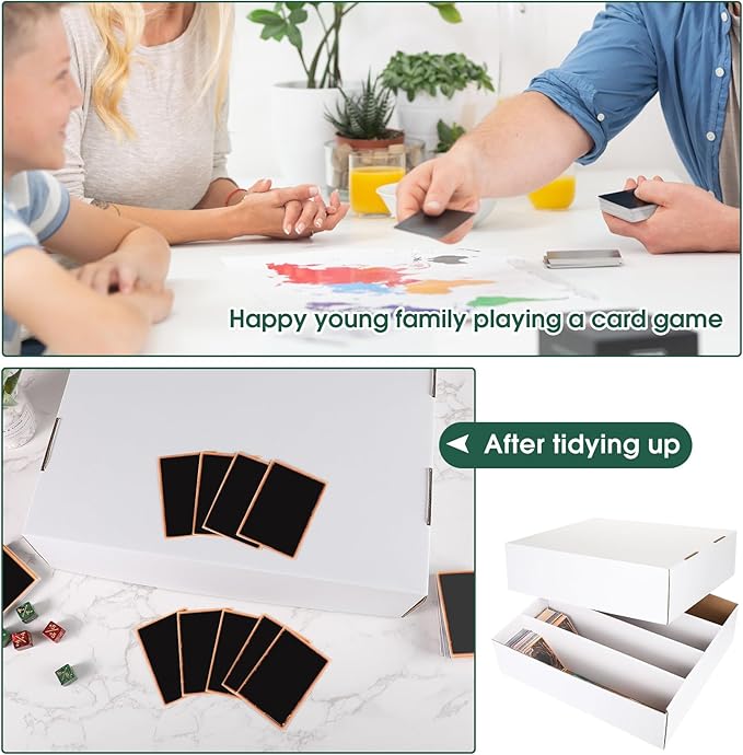 Yexiya 10 Pcs 3200 Count Sports Card Storage Boxes White Trading Card Box Collectible Trading for Soccer Baseball Game - Image 7